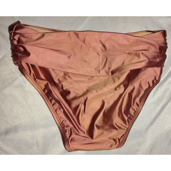 NWT LA BLANCA Earth Goddess Mid-Waist Twist Front Bikini Bottom Size 4 Sienna - Picture 2 of 8